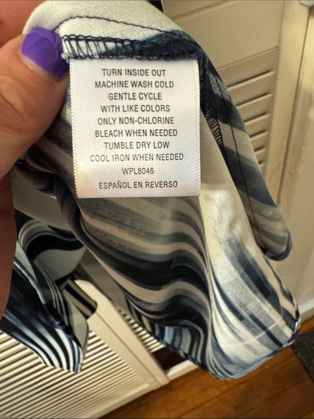 Bar III Striped Wrap Mini Dress in Navy, Black & White - Picture 3 of 6